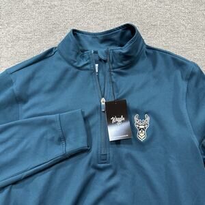 Men’s Waggle Kentucky Buck 1/4 Zip Lightweight Pullover Teal Sz Small NWT